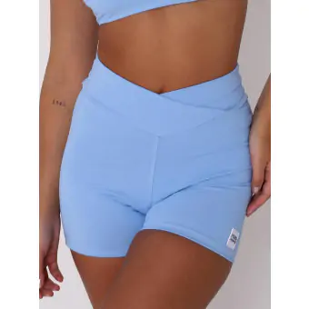 Short cinta transpassada new flex azul céu P
