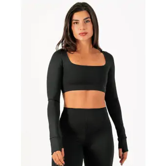 Cropped  Manga Longa Good Preto  G