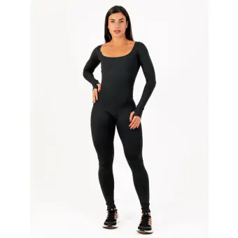 Macacão Longo de Manga Longa Preto M