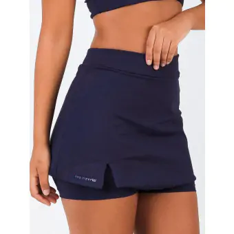 Short Saia Justa Slit Azul Marinho G
