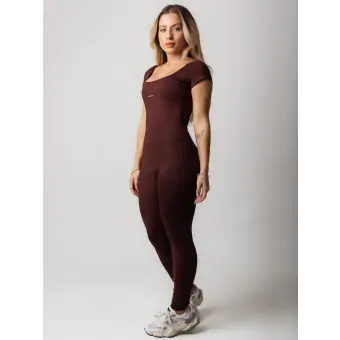 Macacão Longo de Manga Curta Match Espresso P