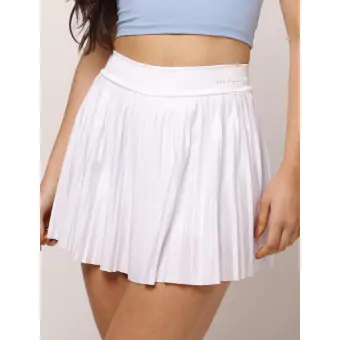 Short Saia Plissada Branco P